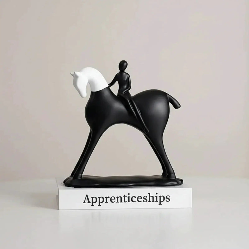 Modern Horse Statue Minimalist Black and White Art for Horse Lovers by House Of Avana