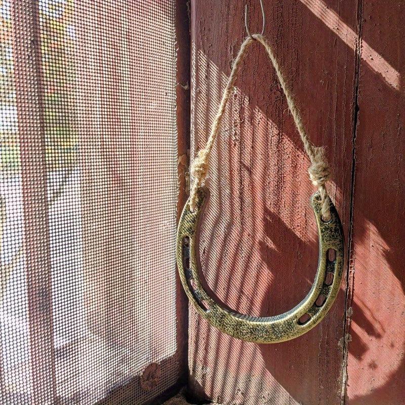 Horseshoe Decor - Retro Yellow Hemp Rope Hanging by House Of Avana