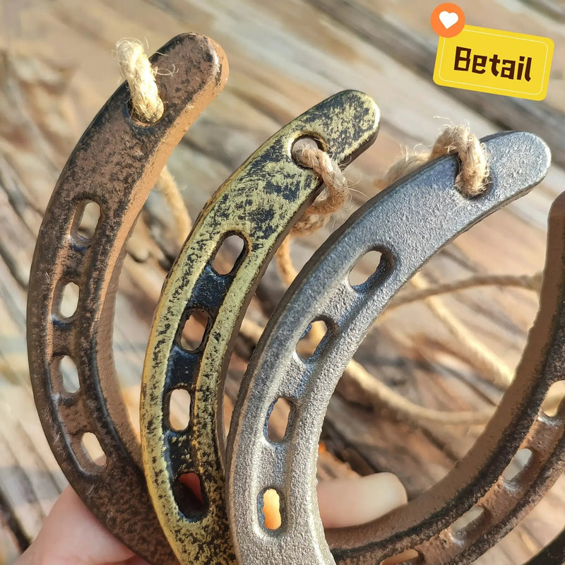 Horseshoe Decor - Retro Yellow Hemp Rope Hanging by House Of Avana