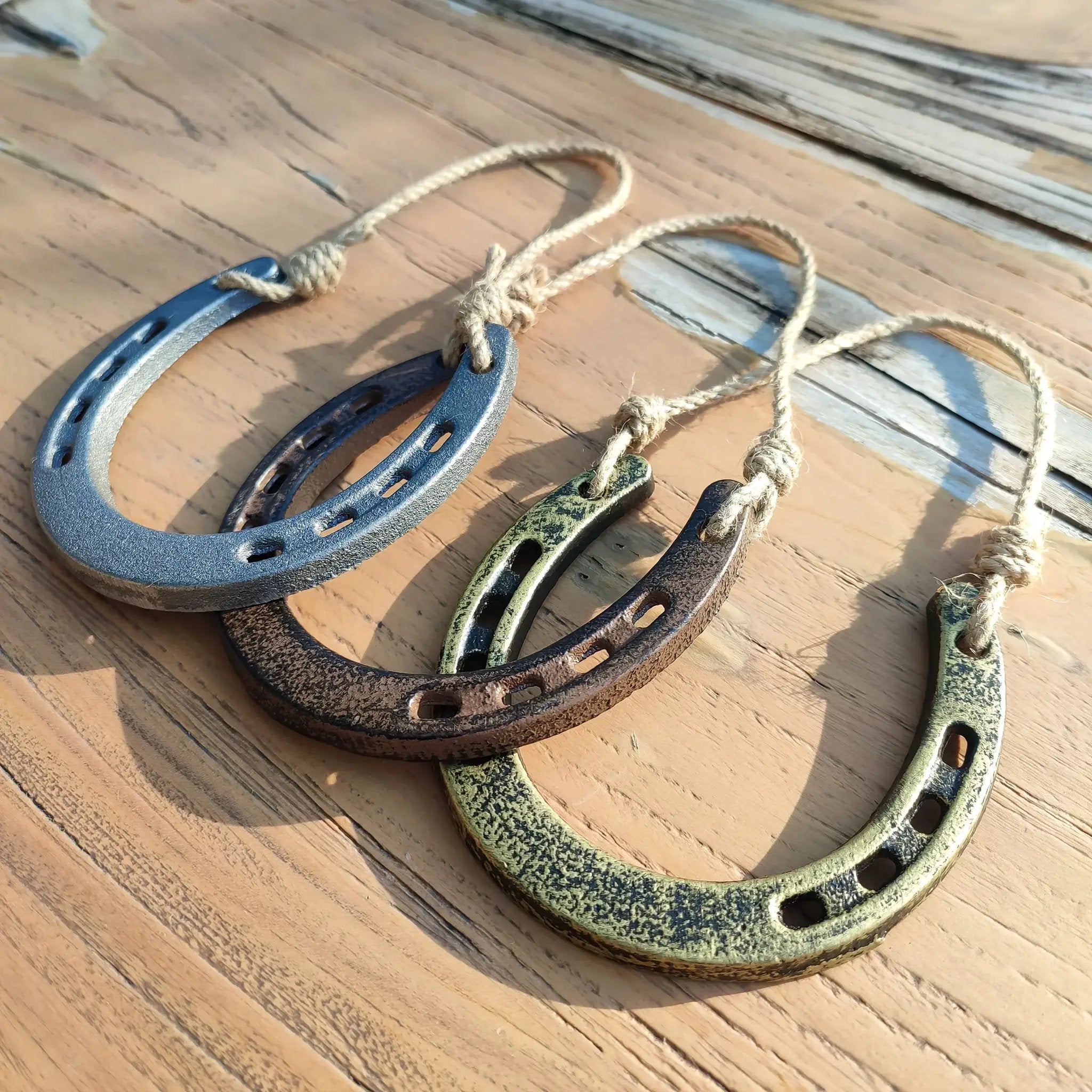 Horseshoe Decor - Retro Yellow Hemp Rope Hanging by House Of Avana