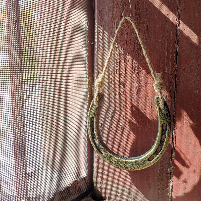 Horseshoe Decor - Retro Yellow Hemp Rope Hanging by House Of Avana
