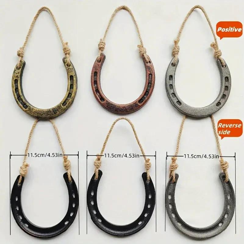 Horseshoe Decor - Retro Yellow Hemp Rope Hanging by House Of Avana