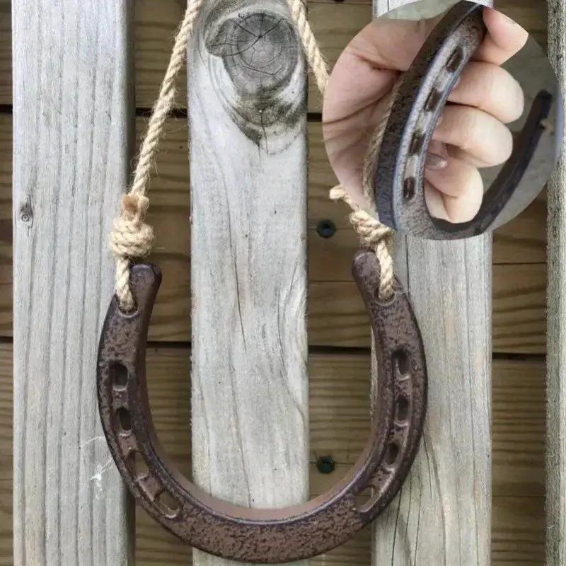 Horseshoe Decor - Retro Yellow Hemp Rope Hanging by House Of Avana