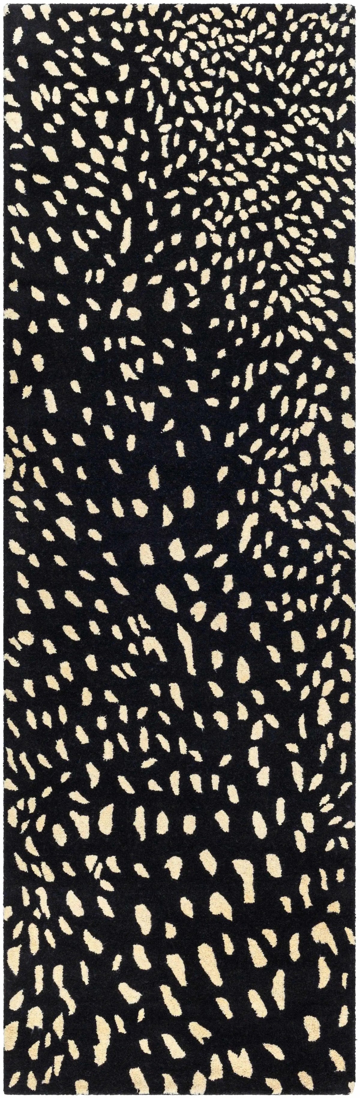 Athena Black Giraffe Print Wool Rug, photo 5 of 6