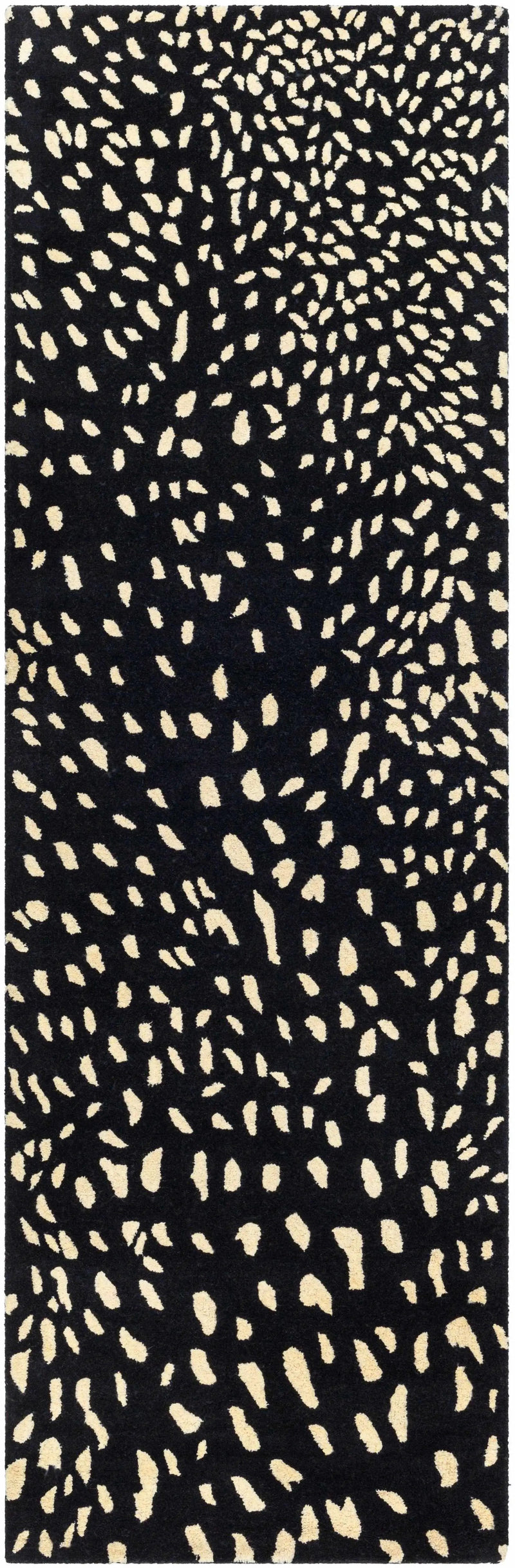 Athena Black Giraffe Print Wool Rug by Boutique Rugs