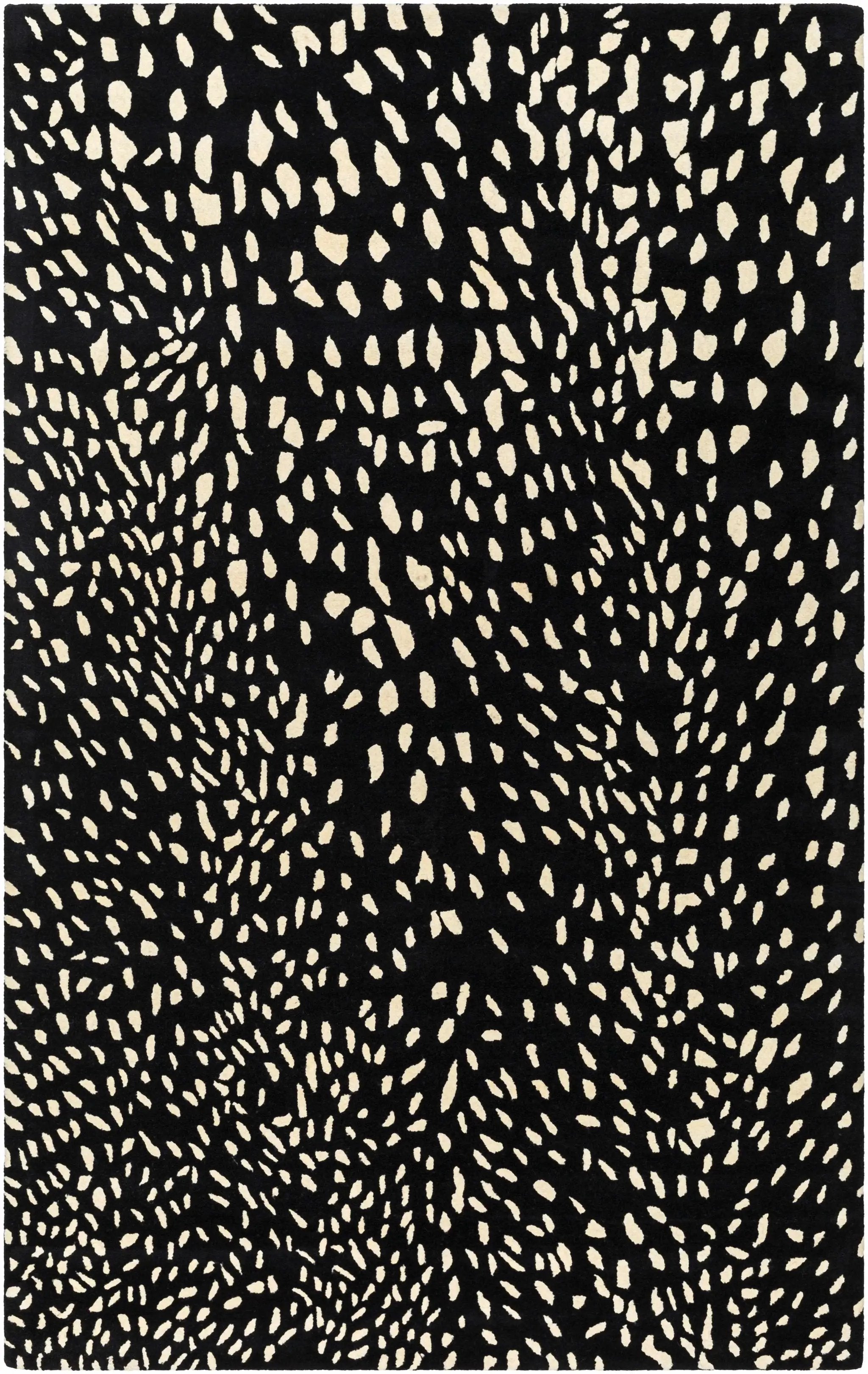 Athena Black Giraffe Print Wool Rug by Boutique Rugs