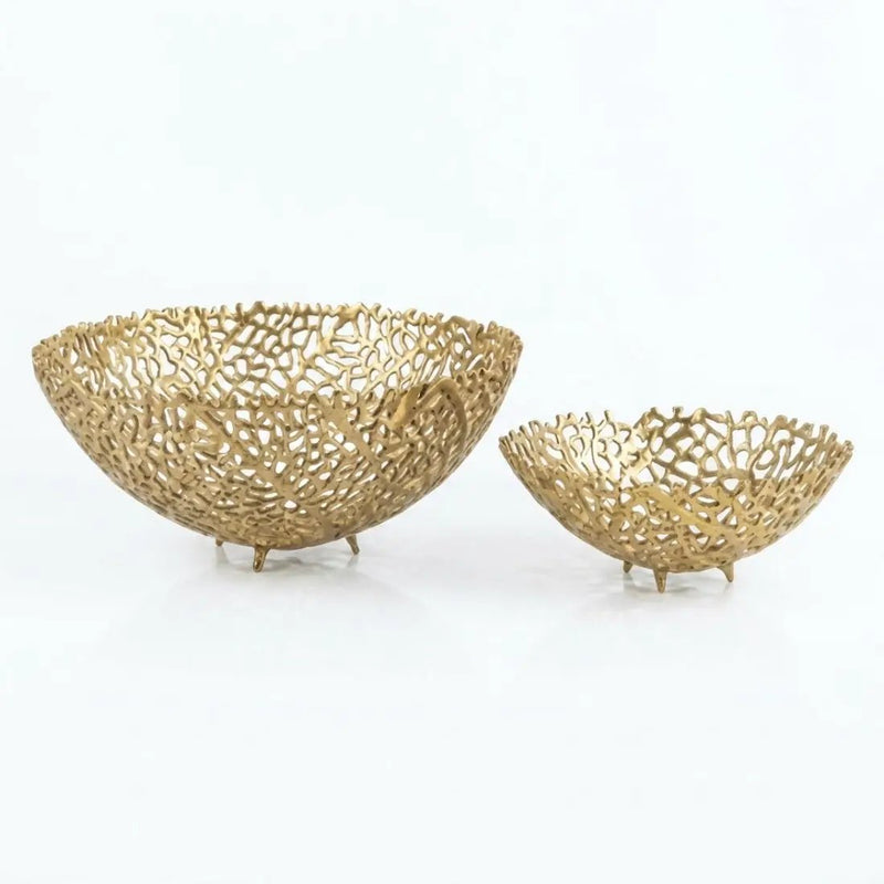 House of Avana Aluminum Gold Finish Metal Fruit Basket by House Of Avana