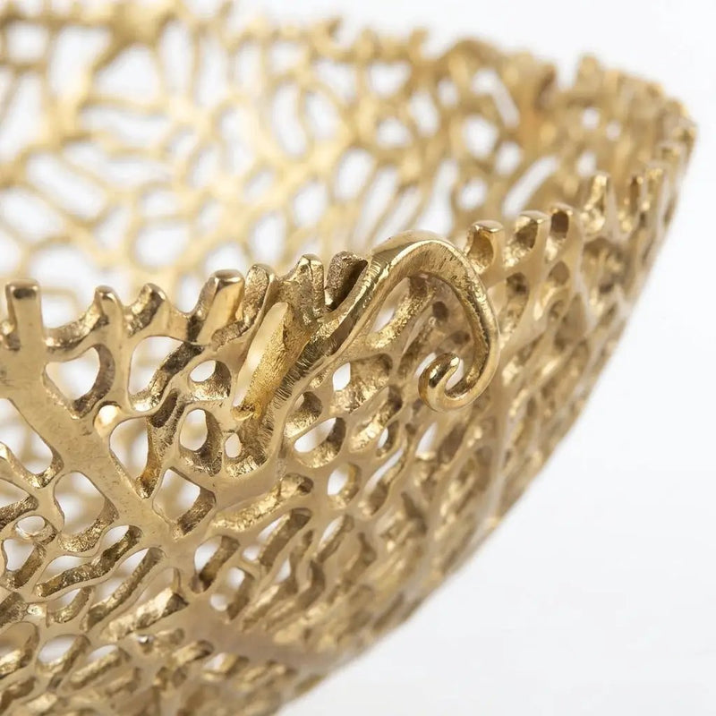 House of Avana Aluminum Gold Finish Metal Fruit Basket by House Of Avana