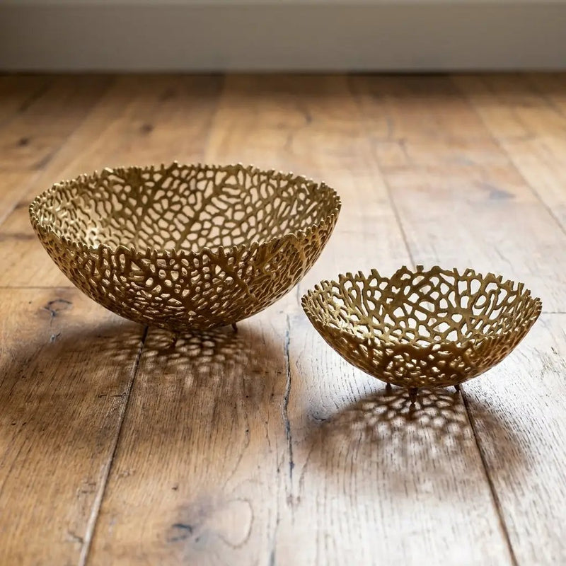 House of Avana Aluminum Gold Finish Metal Fruit Basket by House Of Avana