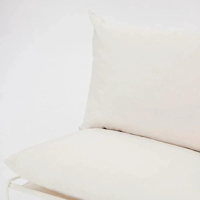 Modern Aluminum Garden Lounge Chair with Plush White Cushions by House Of Avana