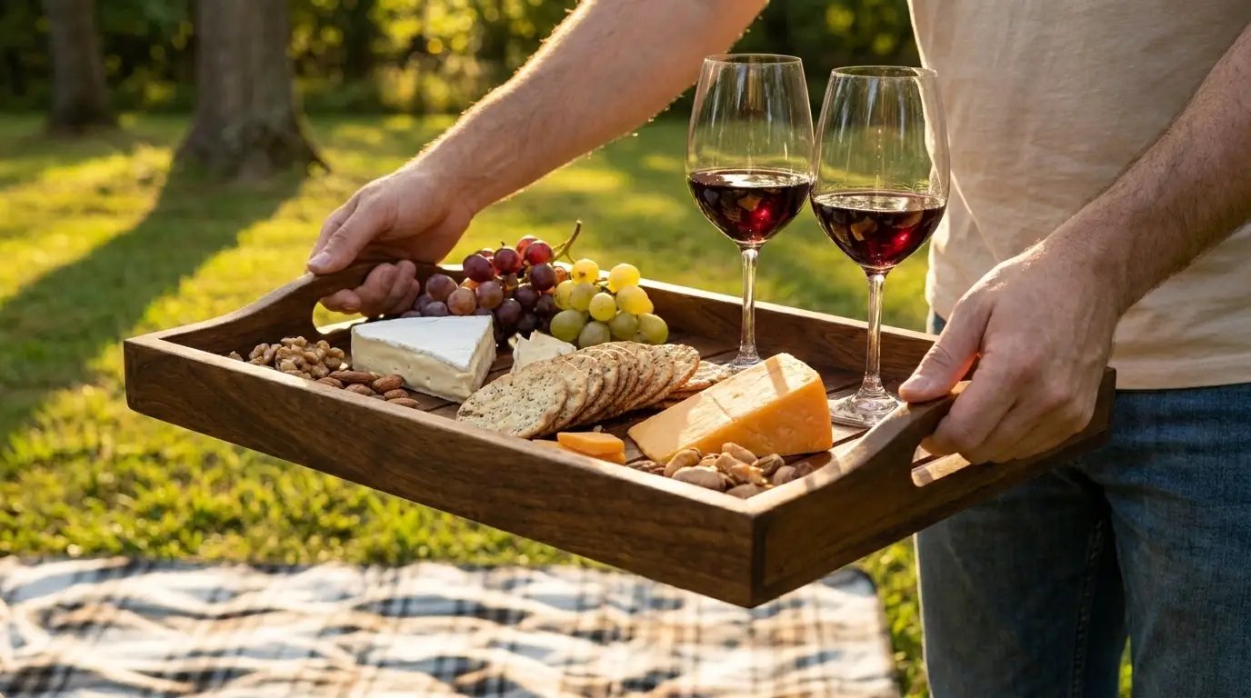 House of Avana Rectangular Mango Wood Serving Tray Large by House Of Avana