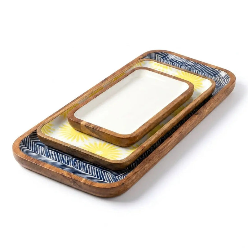 House of Avana Set of 3 Nesting Serving Trays Medium Mango Wood by House Of Avana