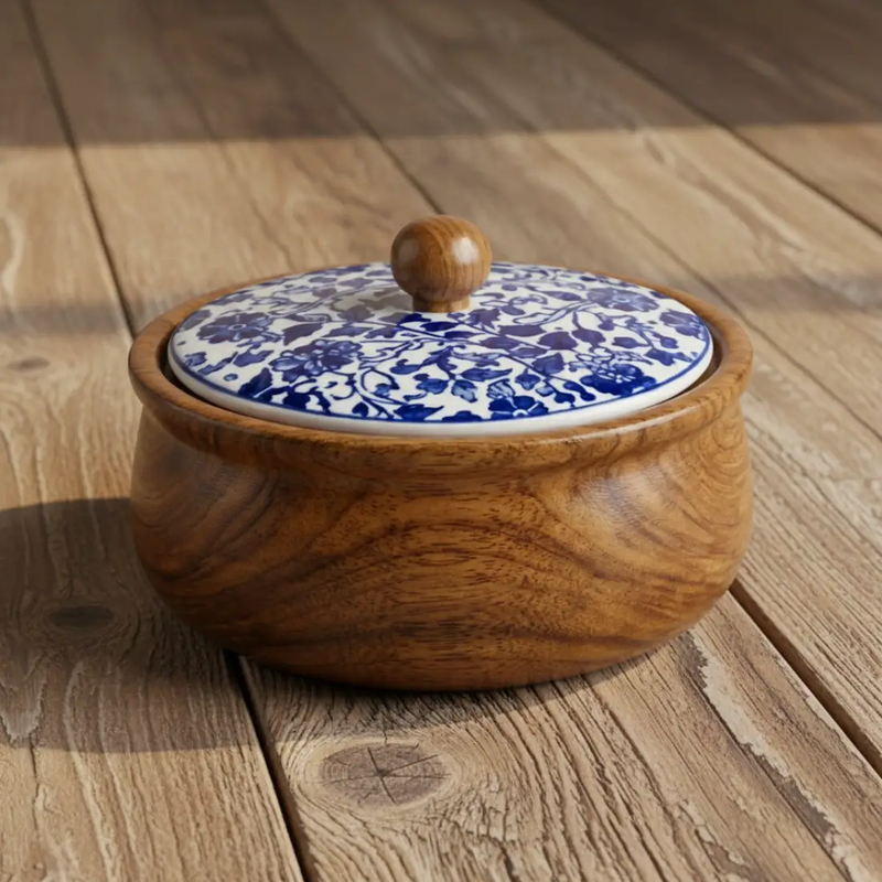 House of Avana Small Mango Wood Chapati Box by House Of Avana