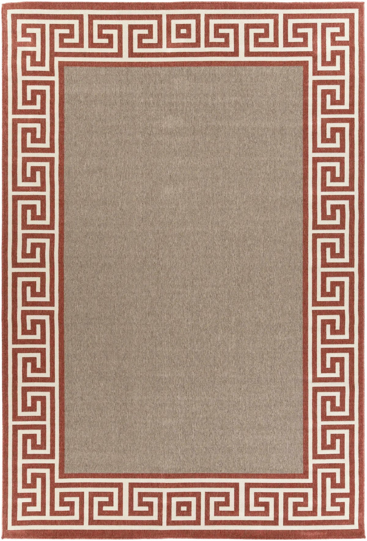 Houtz Red Border Greek Outdoor Rug - Clearance, photo 10 of 12