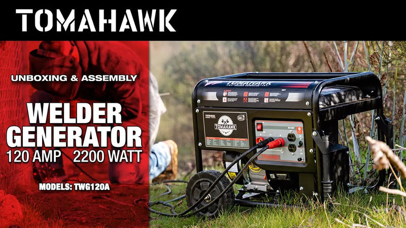 120 Amp Engine Driven Welder Generator 2200 Watt 7 HP Gas Powered by Tomahawk Power