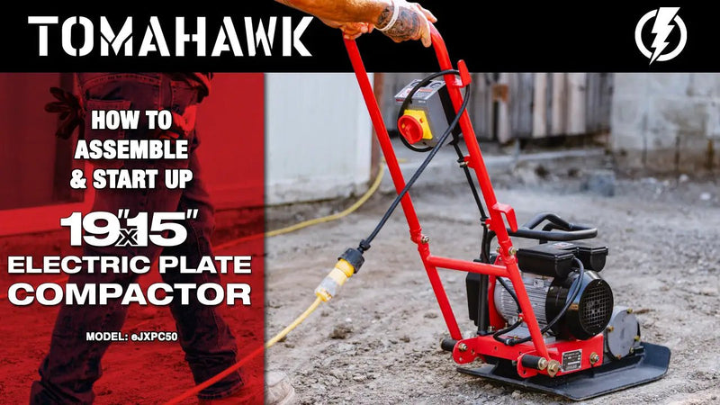 2 HP Electric Vibratory Plate Compactor Tamper for Gravel Soil Compaction by Tomahawk Power