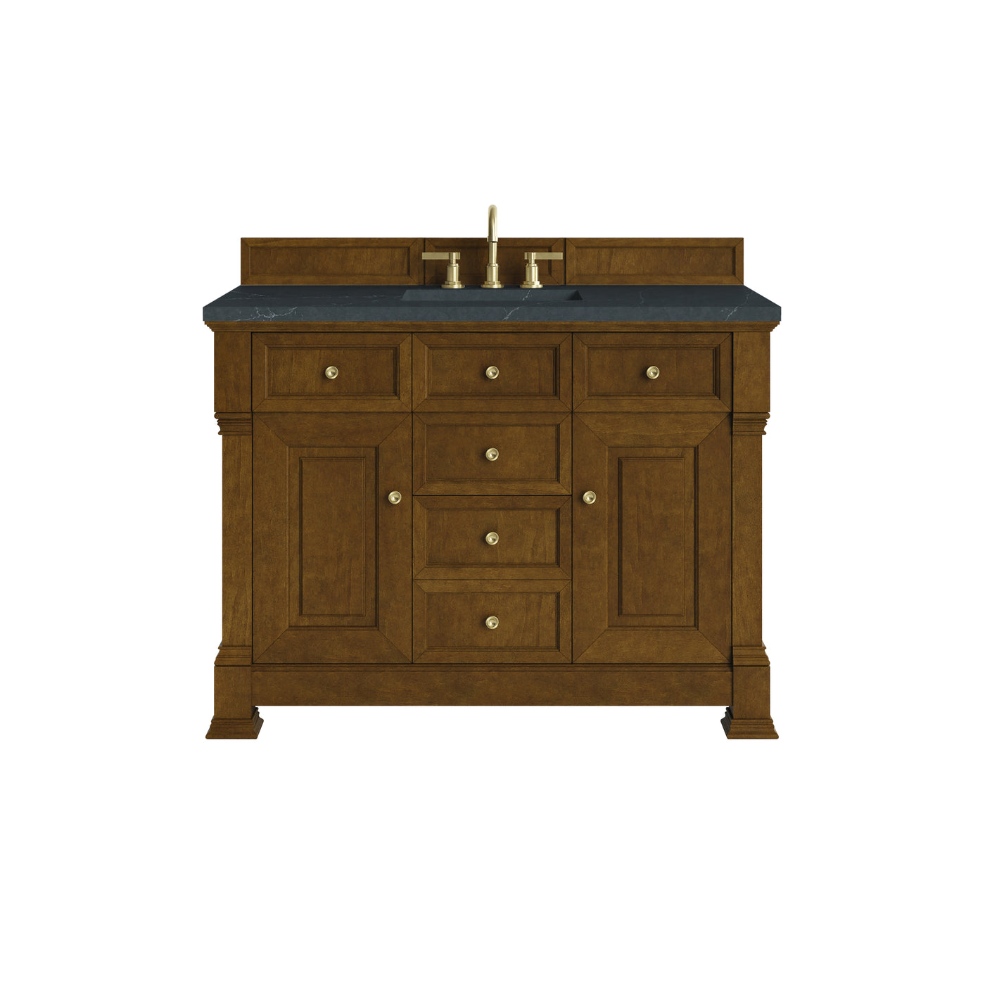 James Martin Brookfield 48" Single Bathroom Vanity, Honey Oak with Charcoal Soapstone countertop