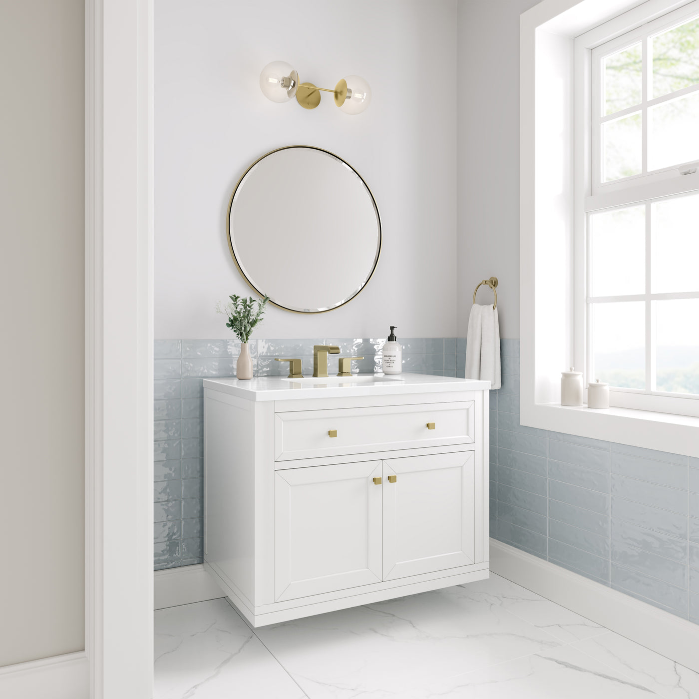 James Martin Chicago 36" Single Bathroom Vanity, Glossy White, view 38
