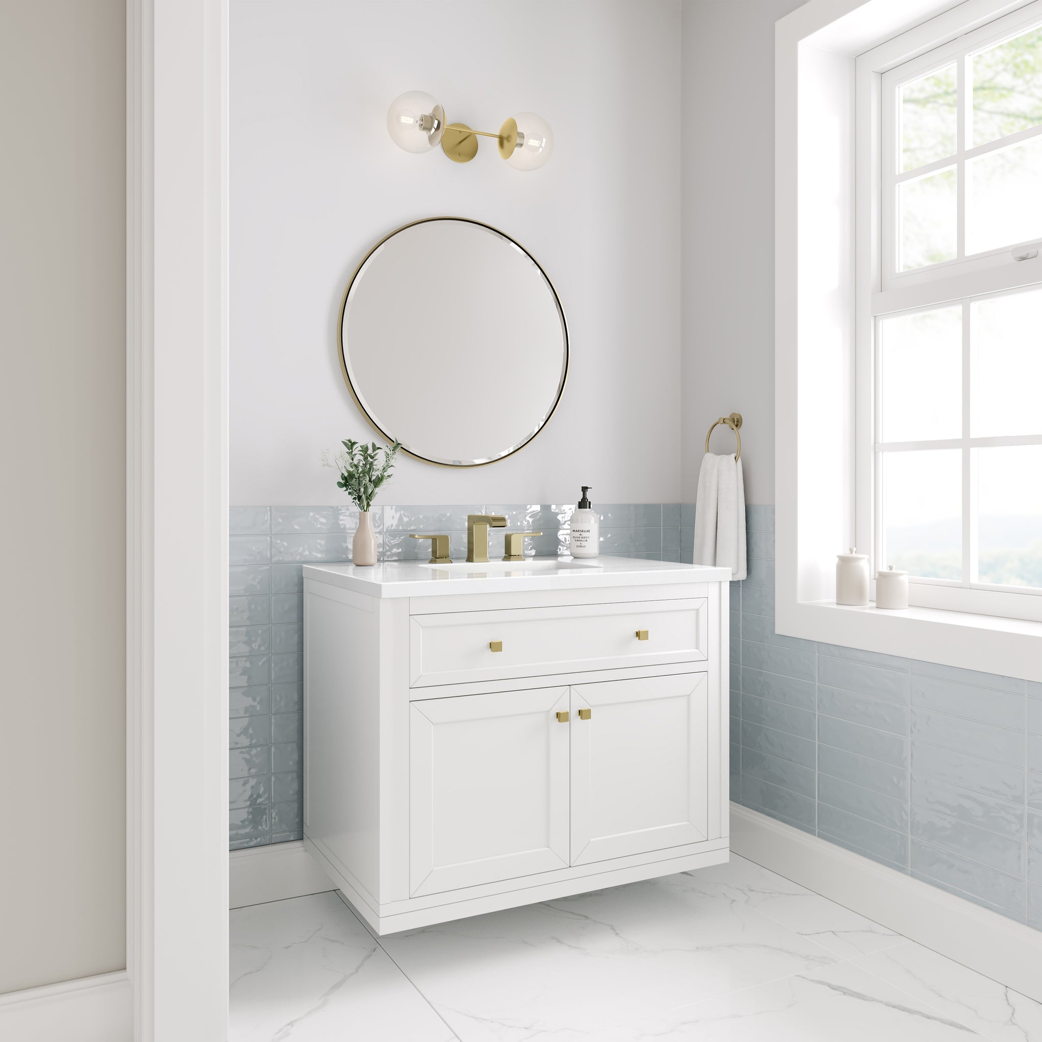 James Martin Chicago 36" Single Bathroom Vanity, Glossy White, view 38