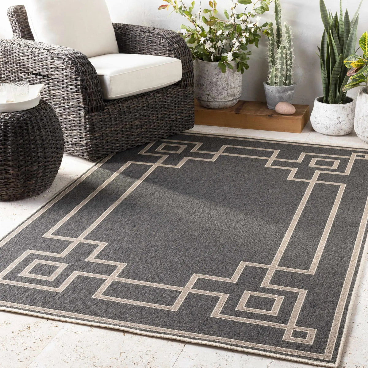 Harborcreek Outdoor Area Rug - Clearance, installed in a room