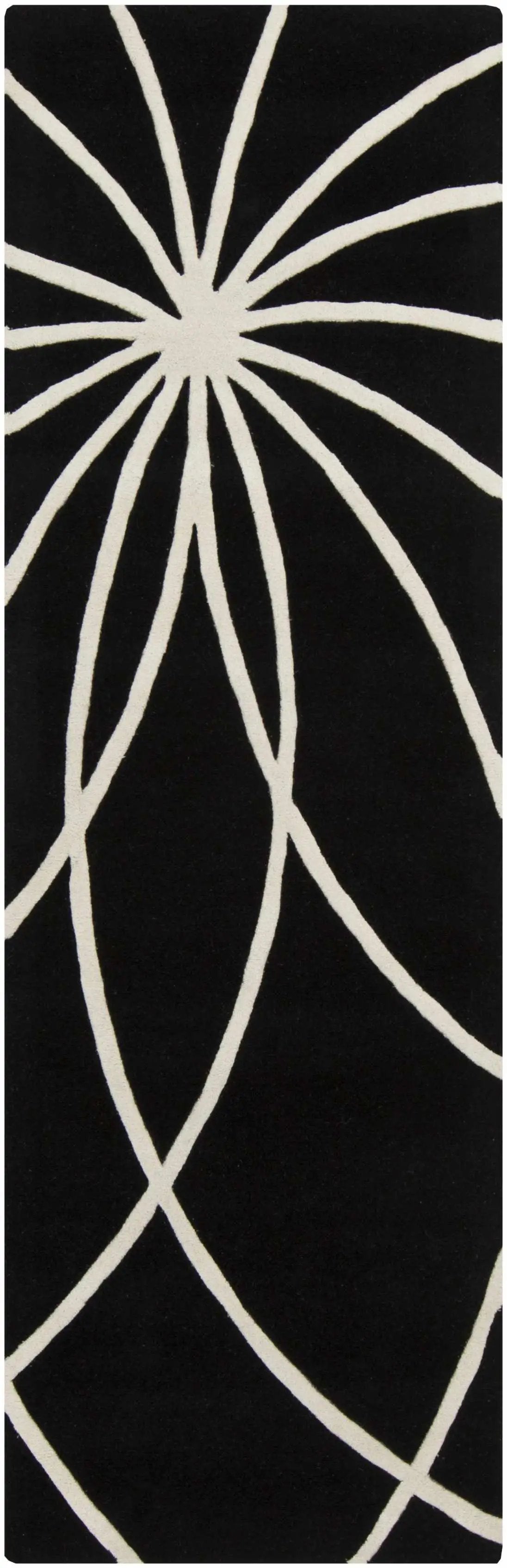 Davison Black Geometric Wool Carpet, photo 9 of 23