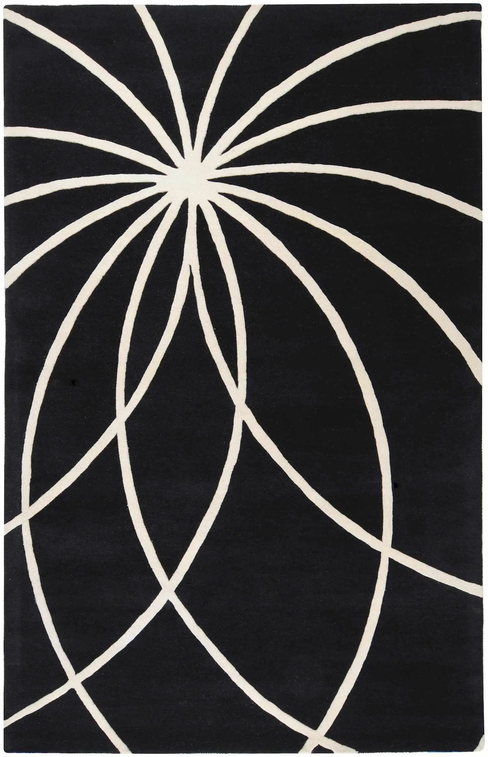 Davison Black Geometric Wool Carpet by Boutique Rugs