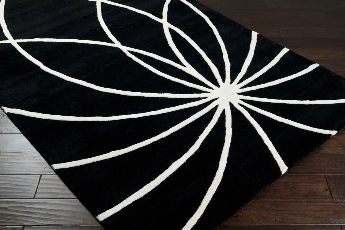 Davison Black Geometric Wool Carpet, photo 13 of 23