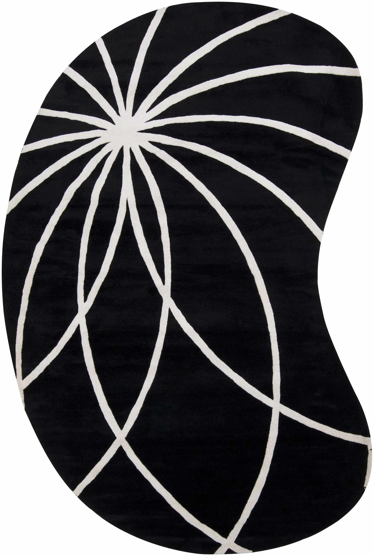Davison Black Geometric Wool Carpet, photo 12 of 23