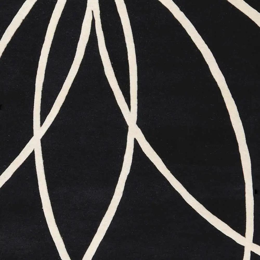 Davison Black Geometric Wool Carpet by Boutique Rugs