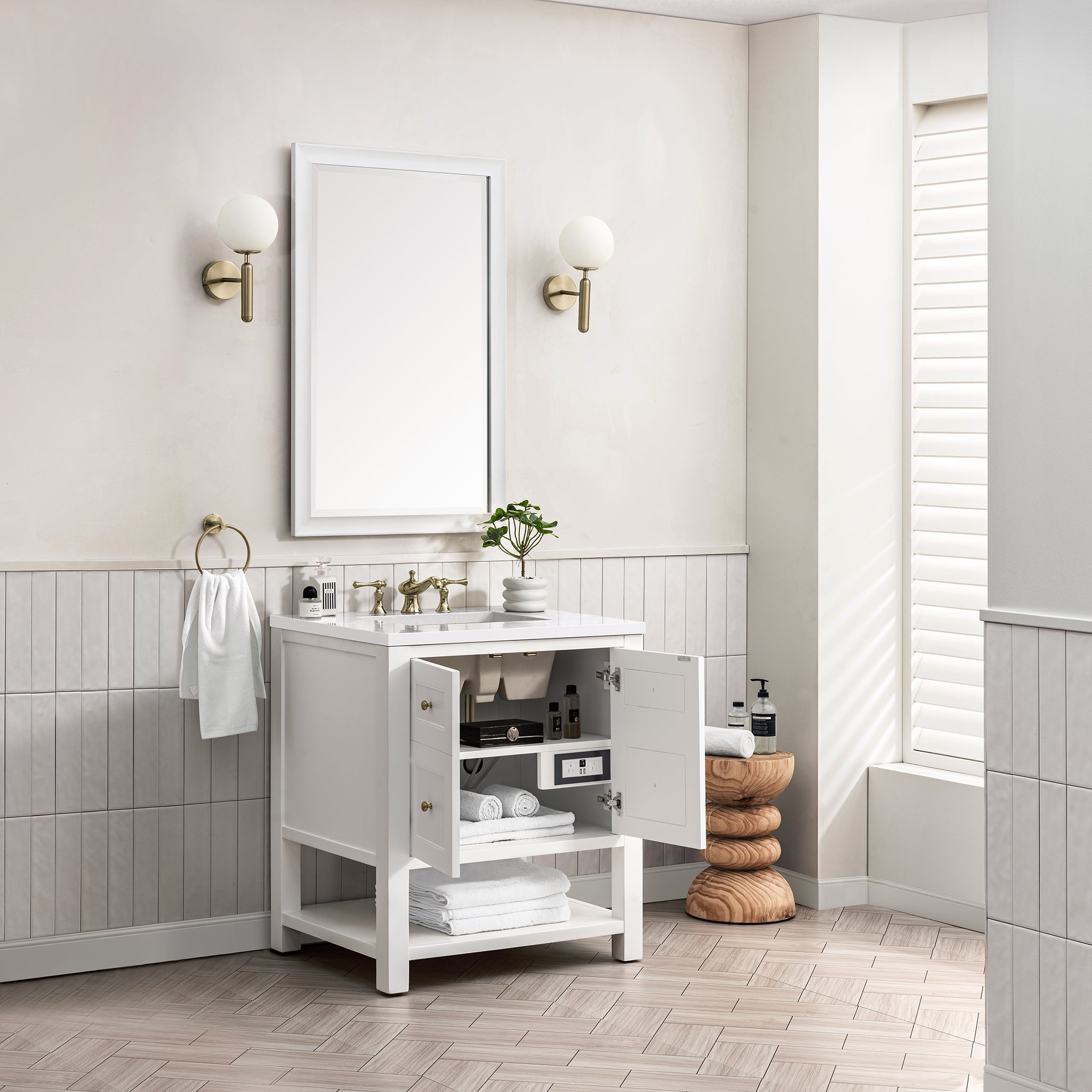 James Martin Breckenridge 30" Single Bathroom Vanity, Bright White, view 31