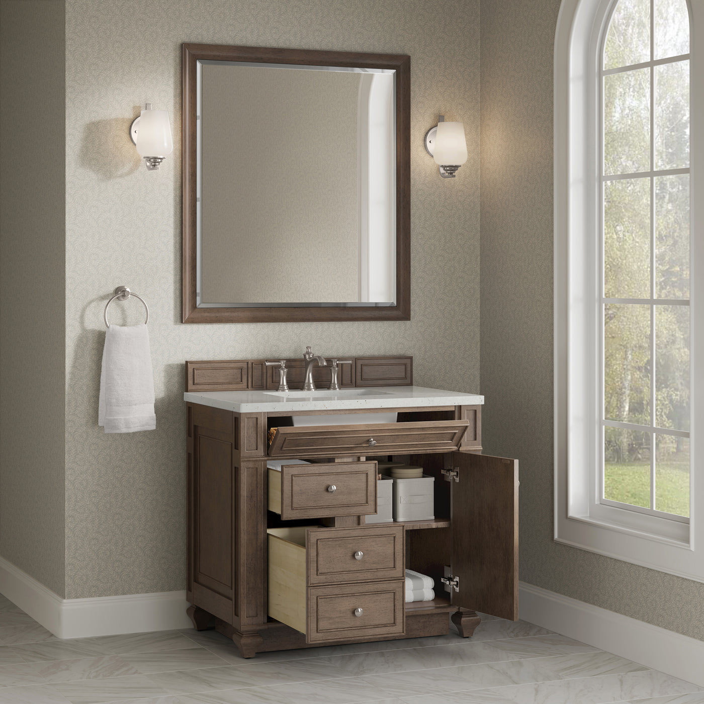 James Martin Bristol 36" Single Bathroom Vanity, Whitewashed Walnut, view 19