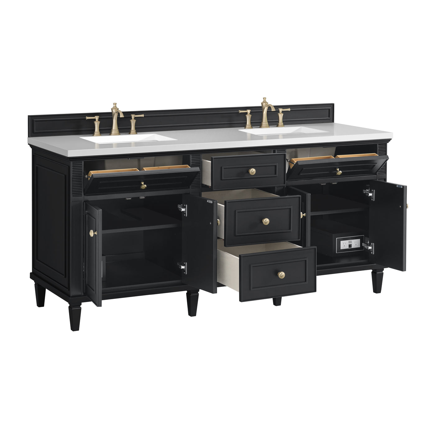 James Martin Lorelai 72" Double Bathroom Vanity, Black Onyx, view 36