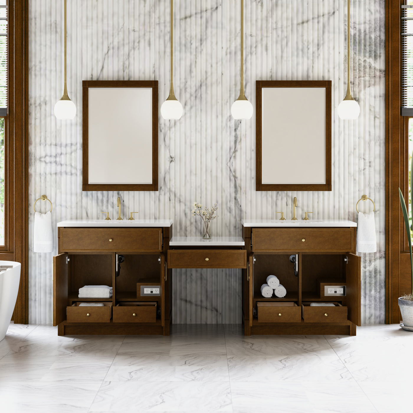 James Martin Bellshire 96" Double Bathroom Vanity, Honey Oak, view 23