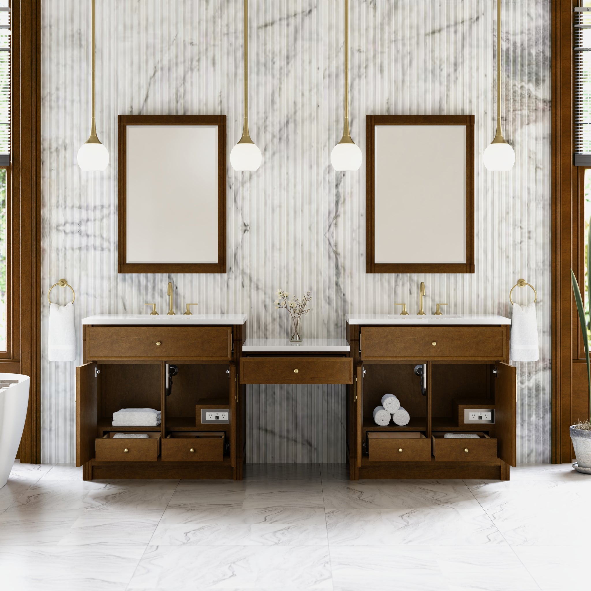 James Martin Bellshire 96" Double Bathroom Vanity, Honey Oak, view 23