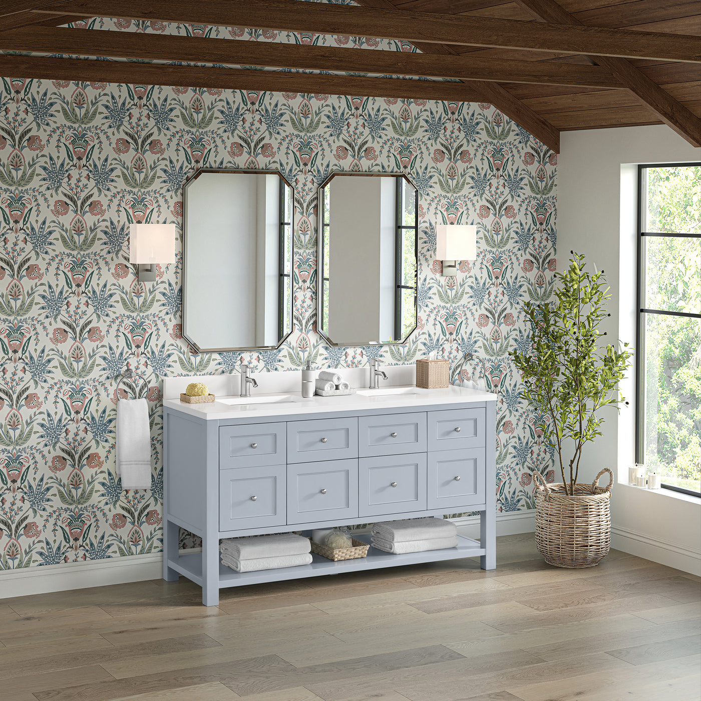James Martin Breckenridge 60" Double Bathroom Vanity, Serenity Blue, view 40