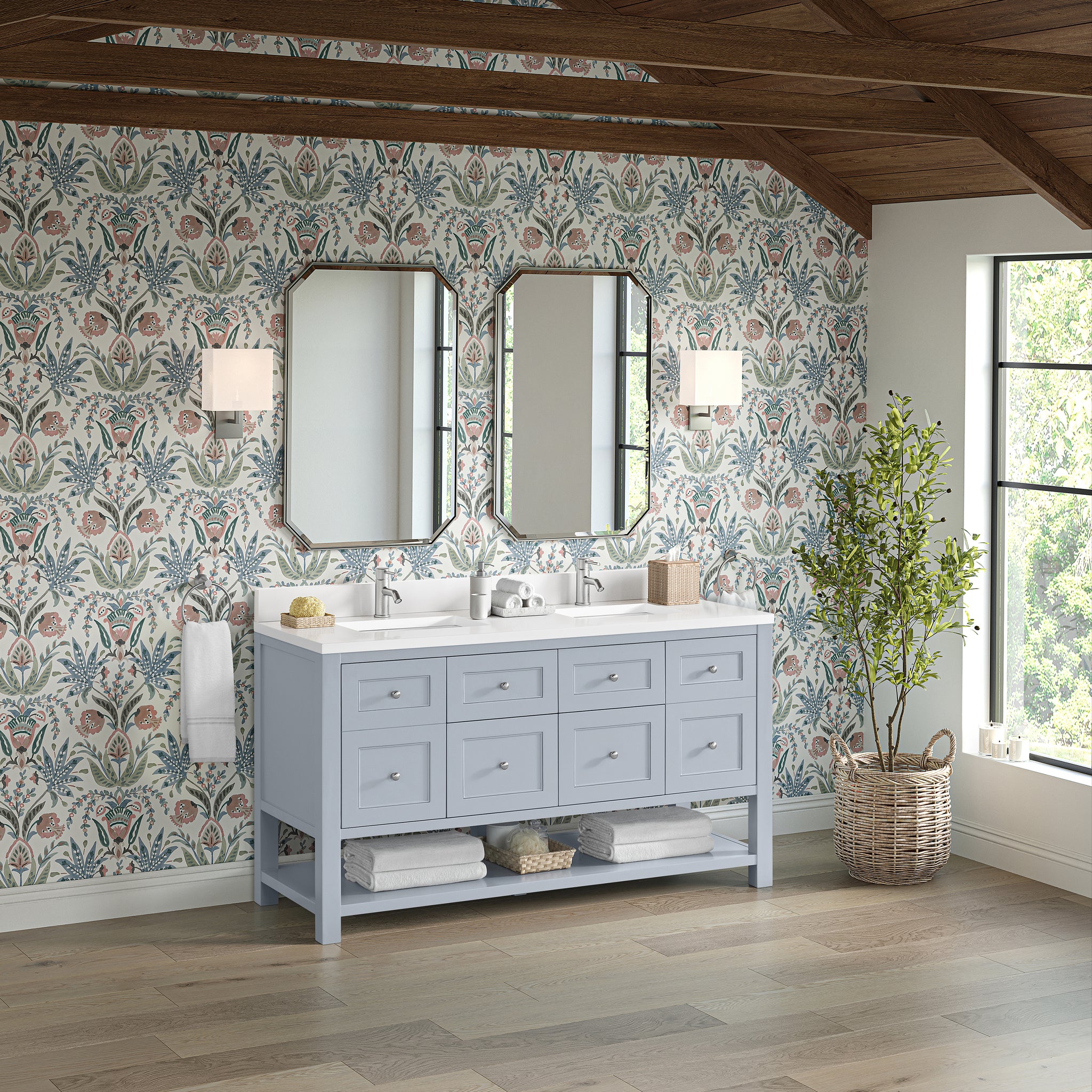 James Martin Breckenridge 60" Double Bathroom Vanity, Serenity Blue, view 40