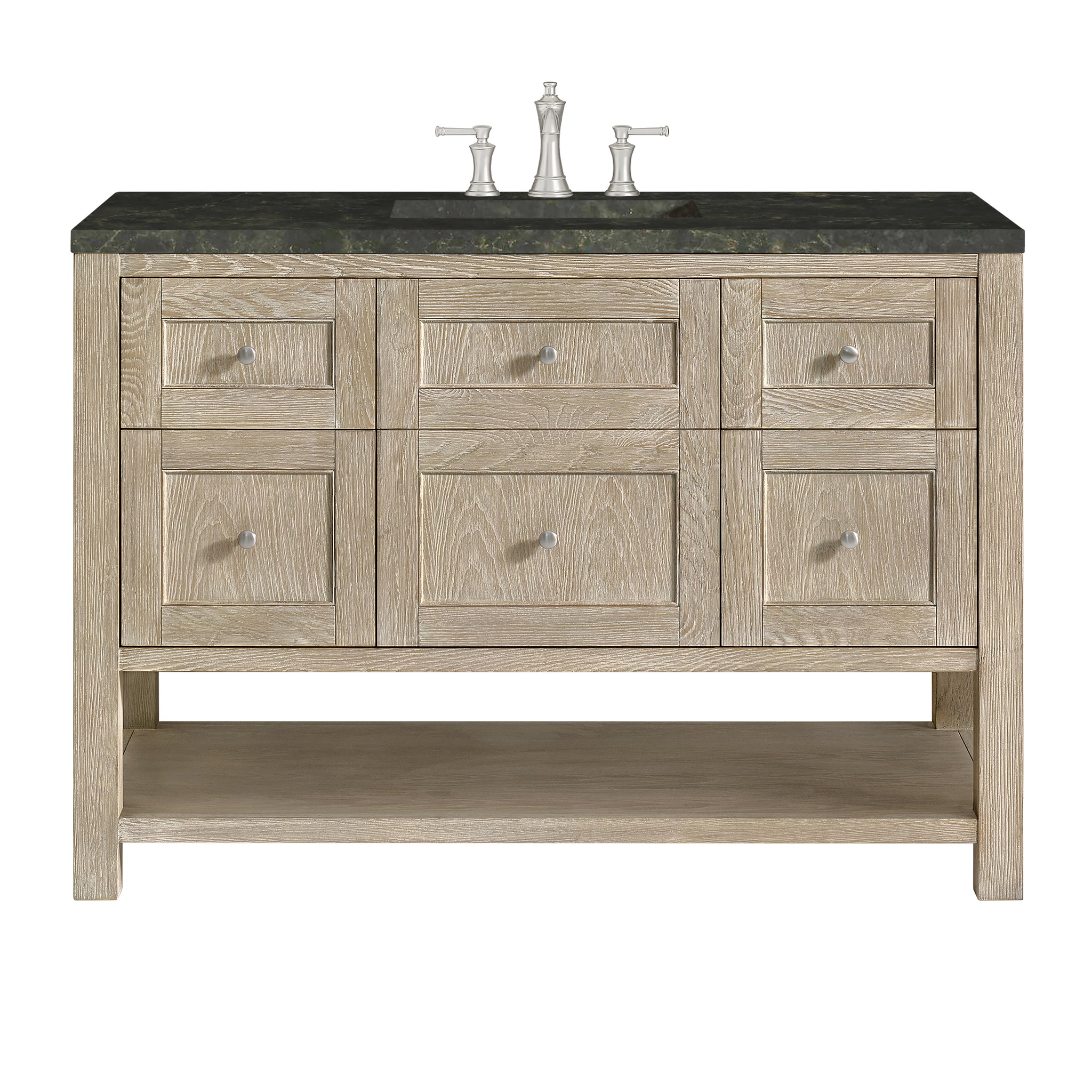 James Martin Breckenridge 48" Single Bathroom Vanity, Whitewashed Oak with Phantome countertop
