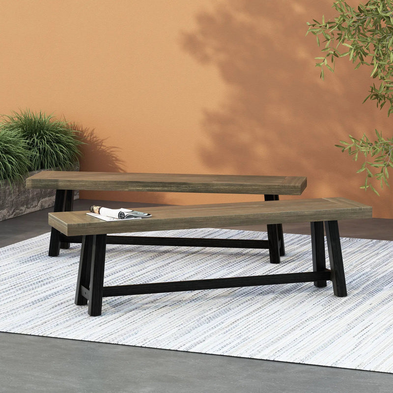 Acacia Outdoor Bench in Sandblast Finish by HouseOfZazla