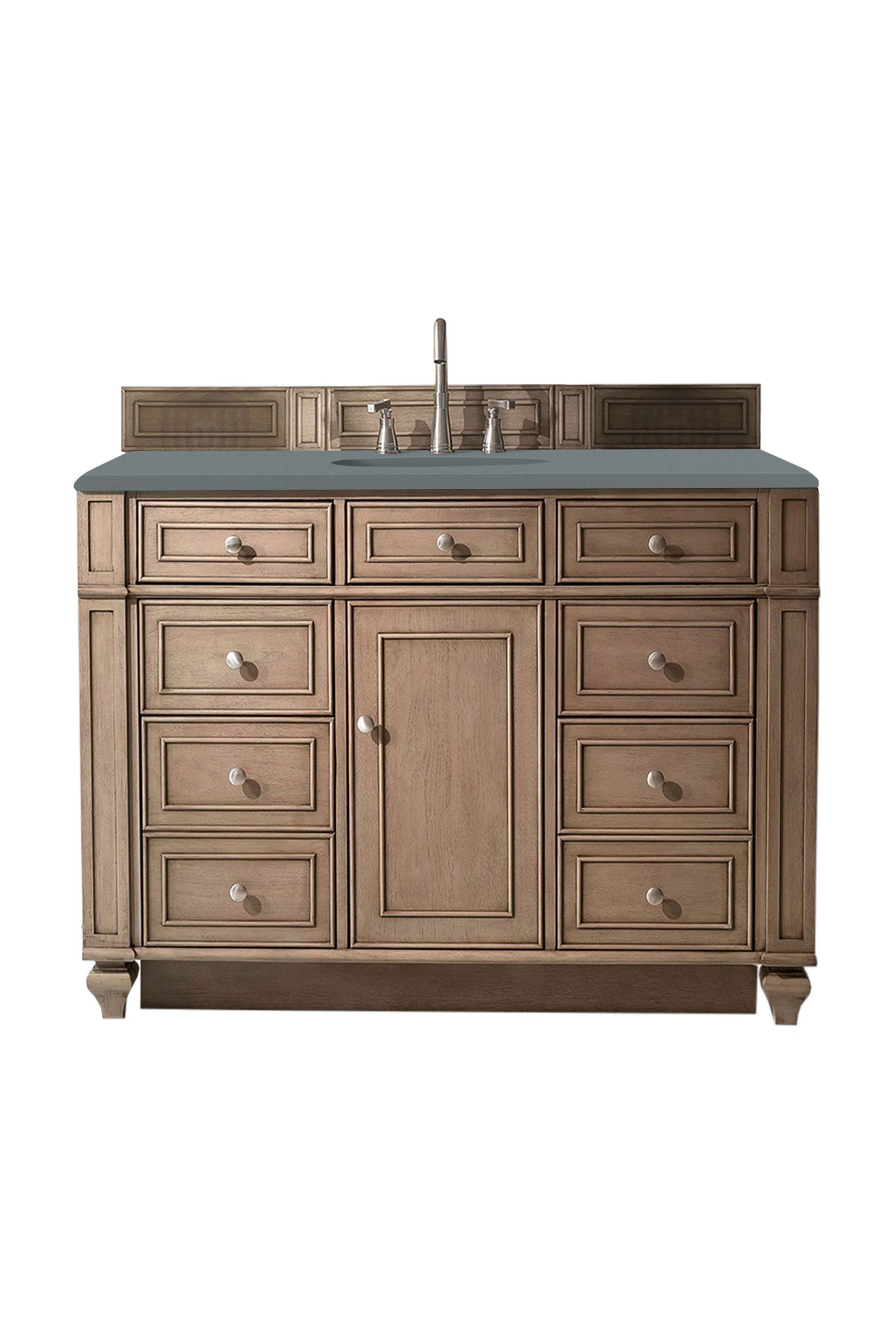 James Martin Bristol 48" Single Bathroom Vanity, Whitewashed Walnut with Cala Blue countertop