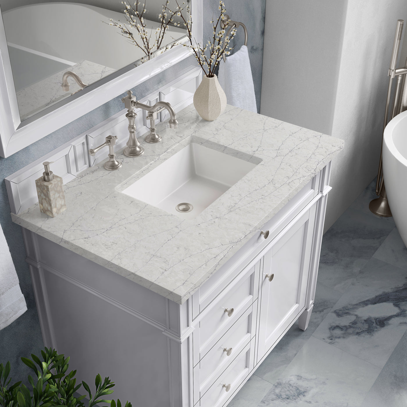 James Martin Brittany 36" Single Bathroom Vanity, Bright White, view 37