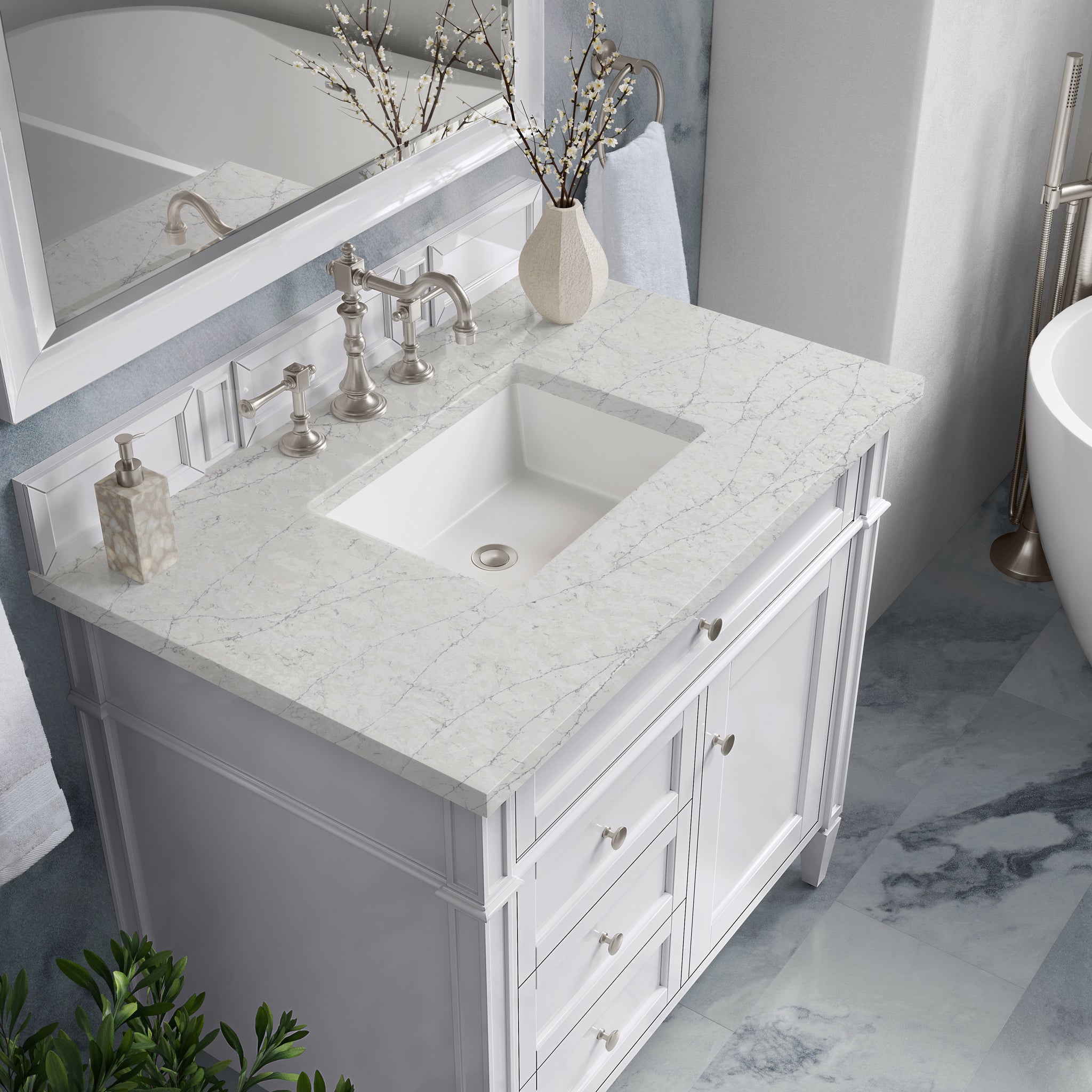 James Martin Brittany 36" Single Bathroom Vanity, Bright White, view 37
