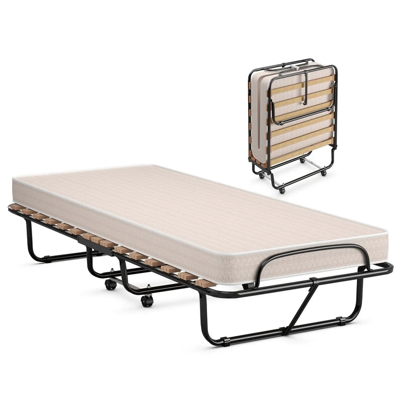 75 x 31.5 Inch Folding Guest Bed with Memory Foam Mattress for Adult by DirectDeals