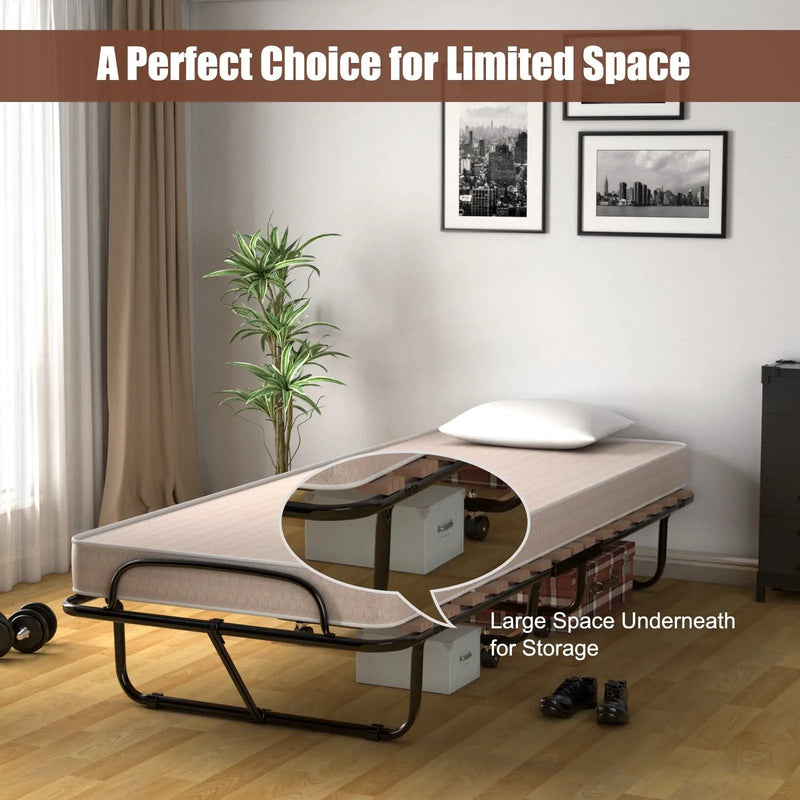75 x 31.5 Inch Folding Guest Bed with Memory Foam Mattress for Adult by DirectDeals