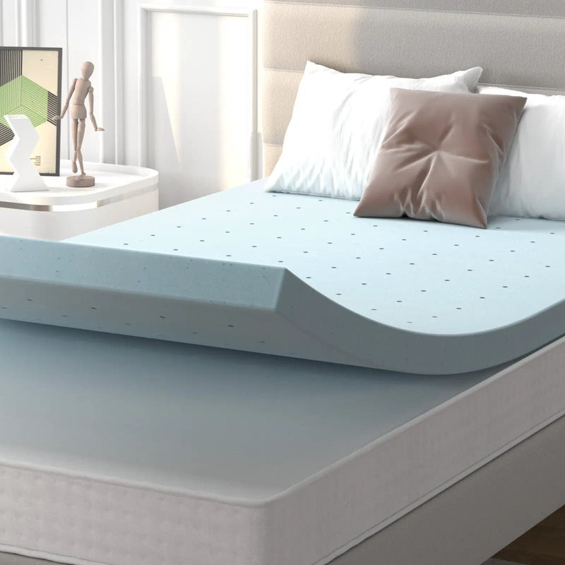 4 Inch Gel Injection Memory Foam Mattress Top Ventilated Mattress Double Bed by DirectDeals