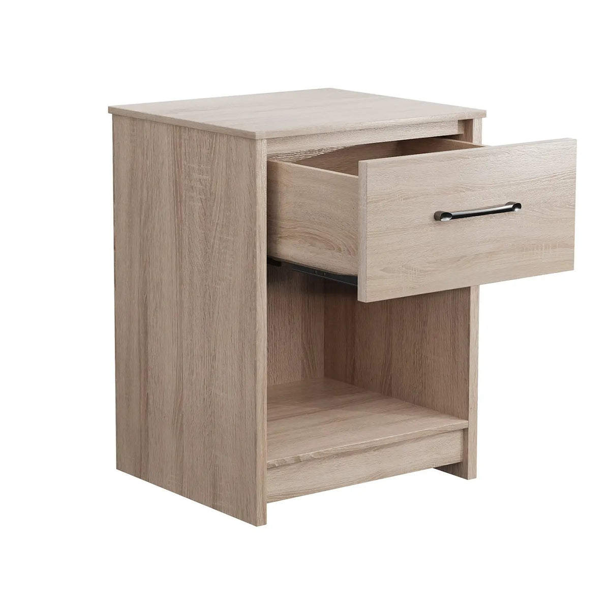 Wooden Nightstand with Drawer and Open Storage Compartment, photo 21 of 24