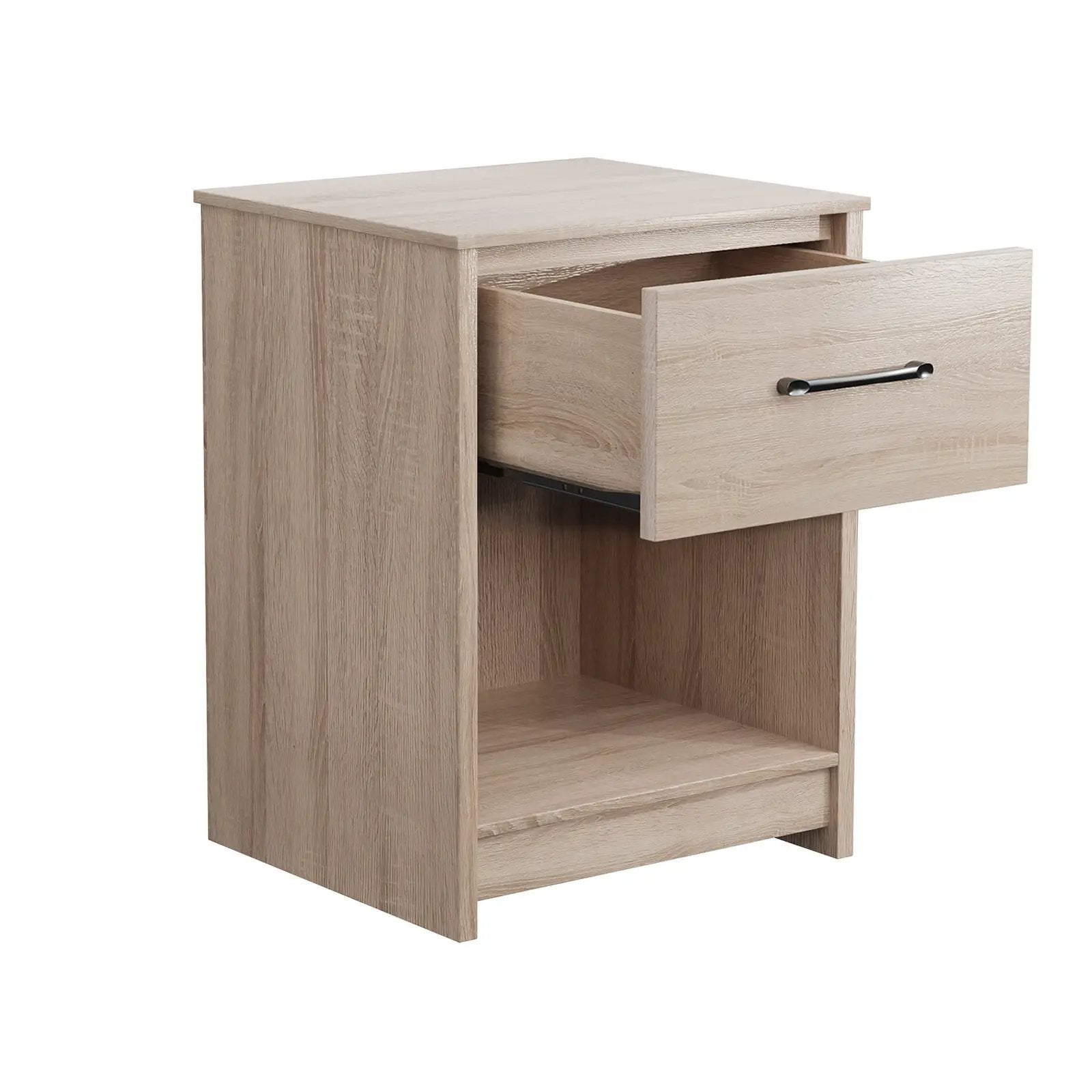 Wooden Nightstand with Drawer and Open Storage Compartment by DirectDeals