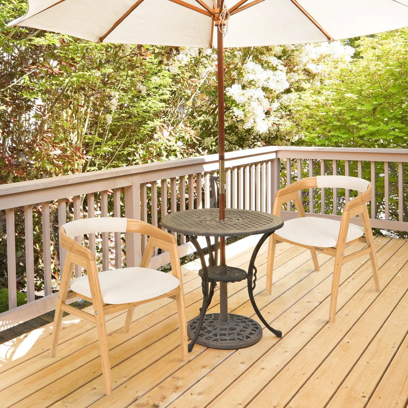 Leisure Bamboo Dining Chair with Curved Back and Anti-slip Foot Pads-Natural by DirectDeals