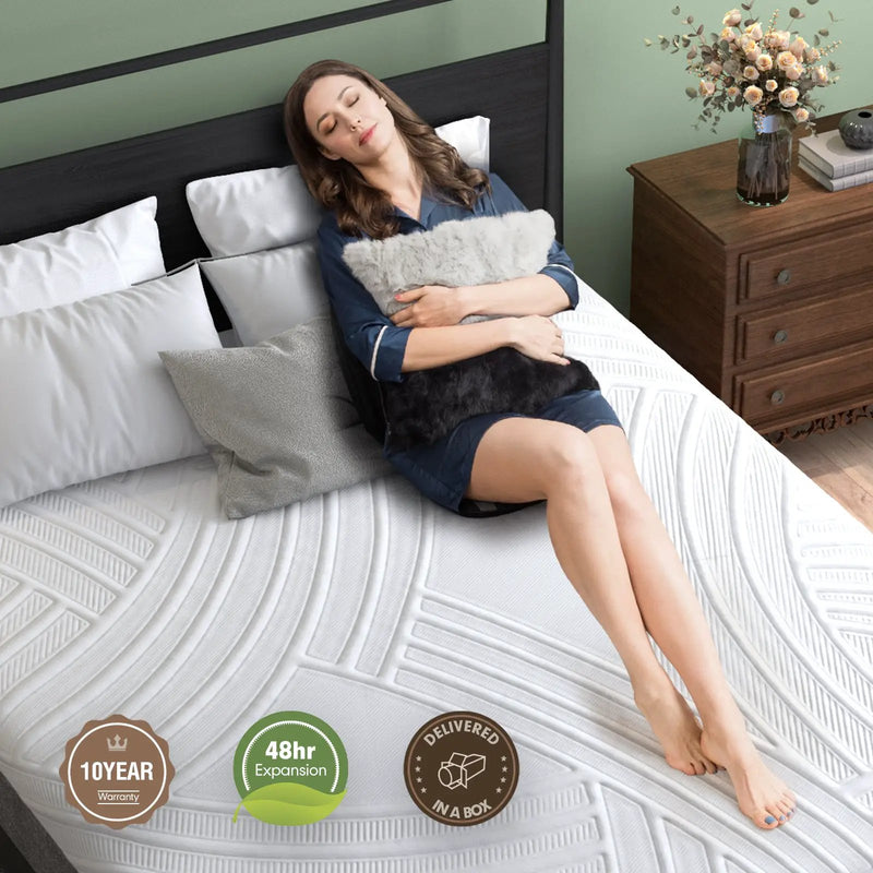 75L x 54W x 8H Memory Foam Mattress with Jacquard Fabric Cover by DirectDeals