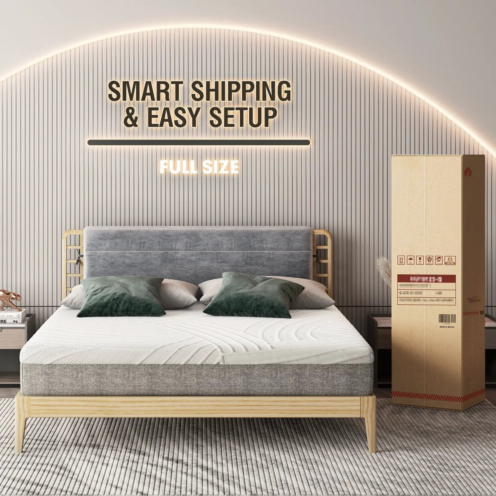 75L x 54W x 8H Memory Foam Mattress with Jacquard Fabric Cover by DirectDeals