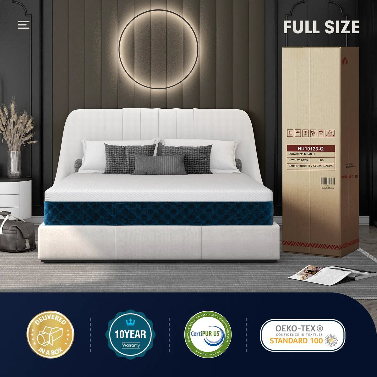 10 Inch Mattress with Jacquard Fabric Cover in a Box, photo 13 of 16